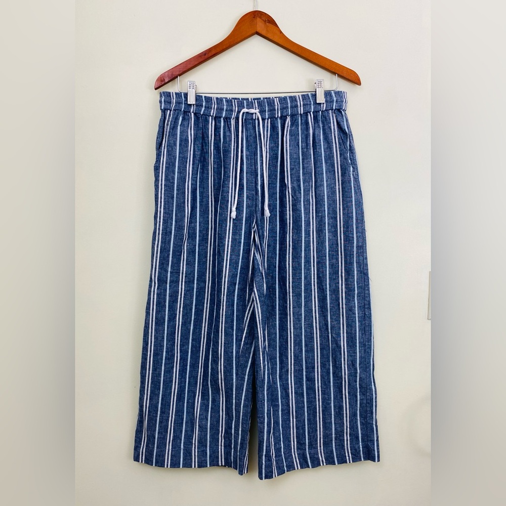 BeachLunchLounge Collection Margot Crop Linen Blend Pants Size Medium